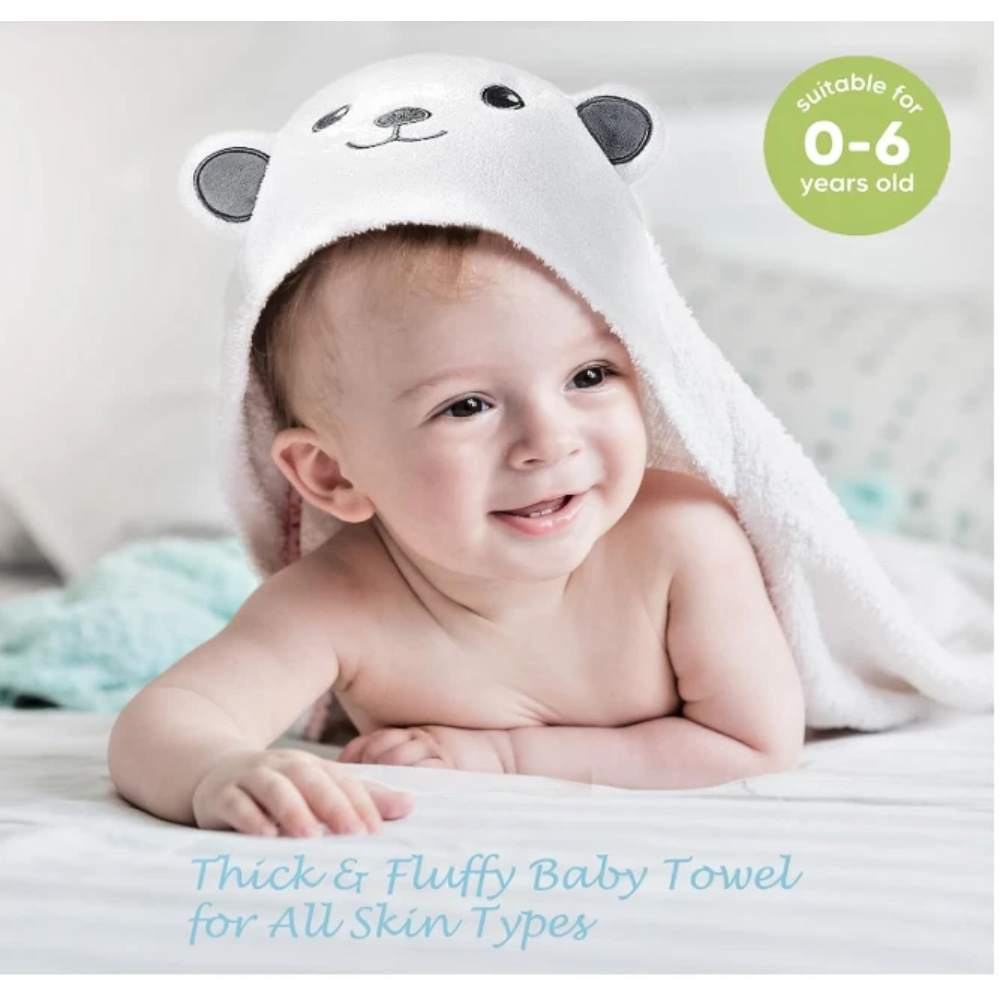 Ultra-Soft Hooded Baby Towel - Brown Koala (31.5"x31.5") | Super Absorbent Microfiber Bath Robe