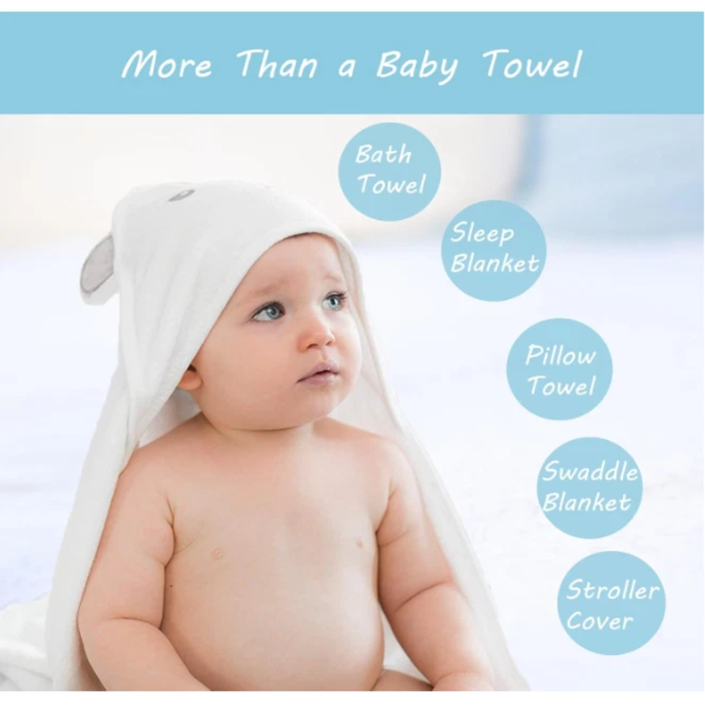 Ultra-Soft Hooded Baby Towel - Brown Koala (31.5"x31.5") | Super Absorbent Microfiber Bath Robe