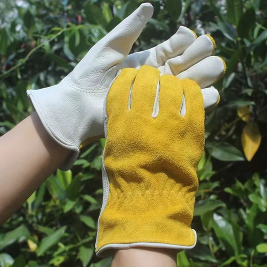 Cow Split & Grain Leather Work Gloves – Heavy Duty Safety Gloves