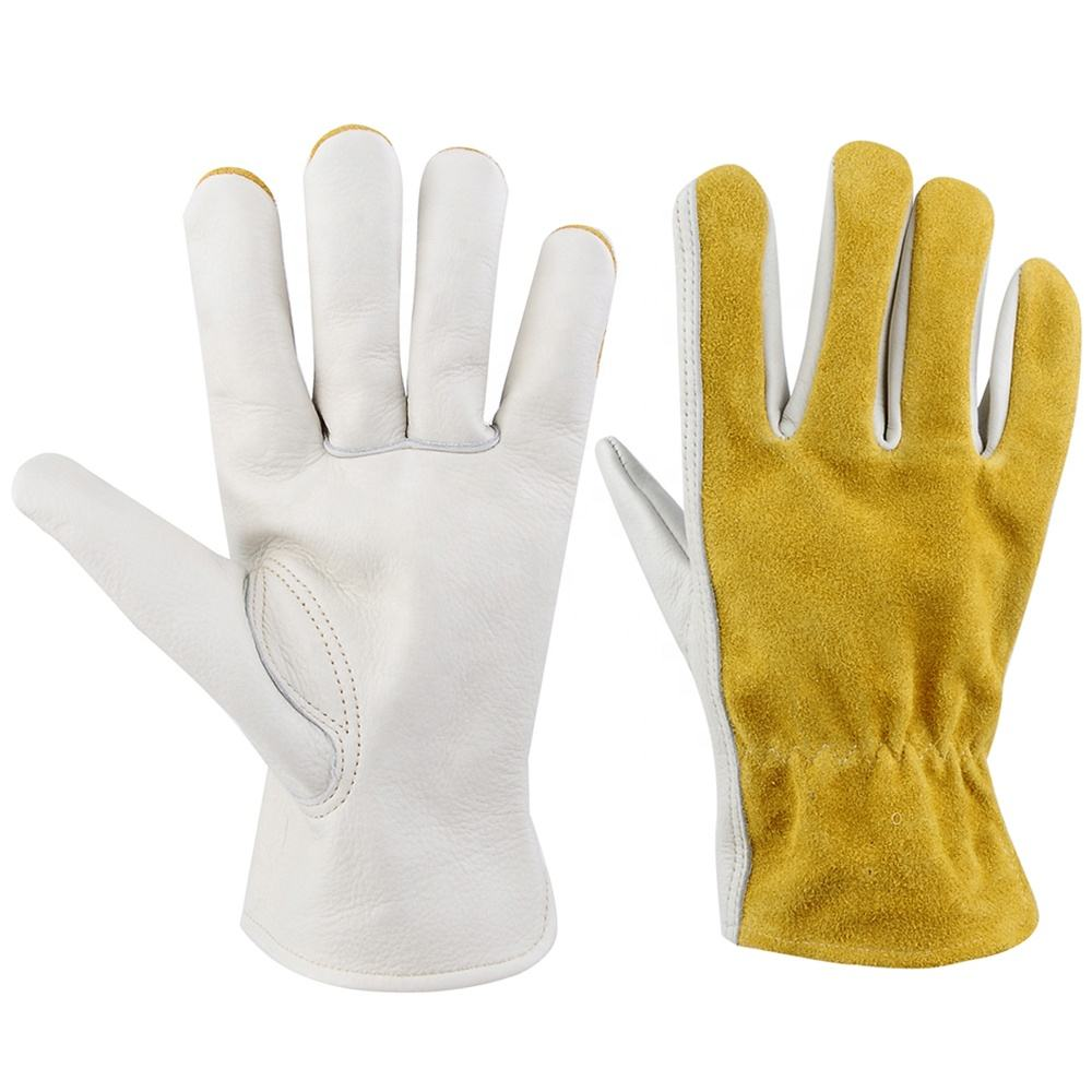 Cow Split & Grain Leather Work Gloves – Heavy Duty Safety Gloves