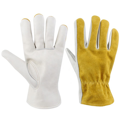 Cow Split & Grain Leather Work Gloves – Heavy Duty Safety Gloves