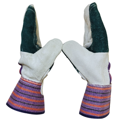 Cowhide Leather Work Gloves with Double-Palm Protection