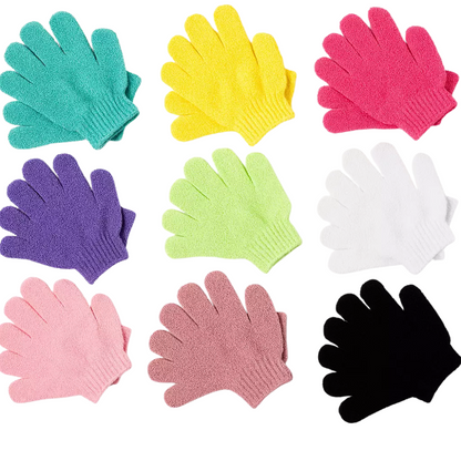 9 Pairs Exfoliating Bath Gloves – Multi-Color Spa Shower Mitts