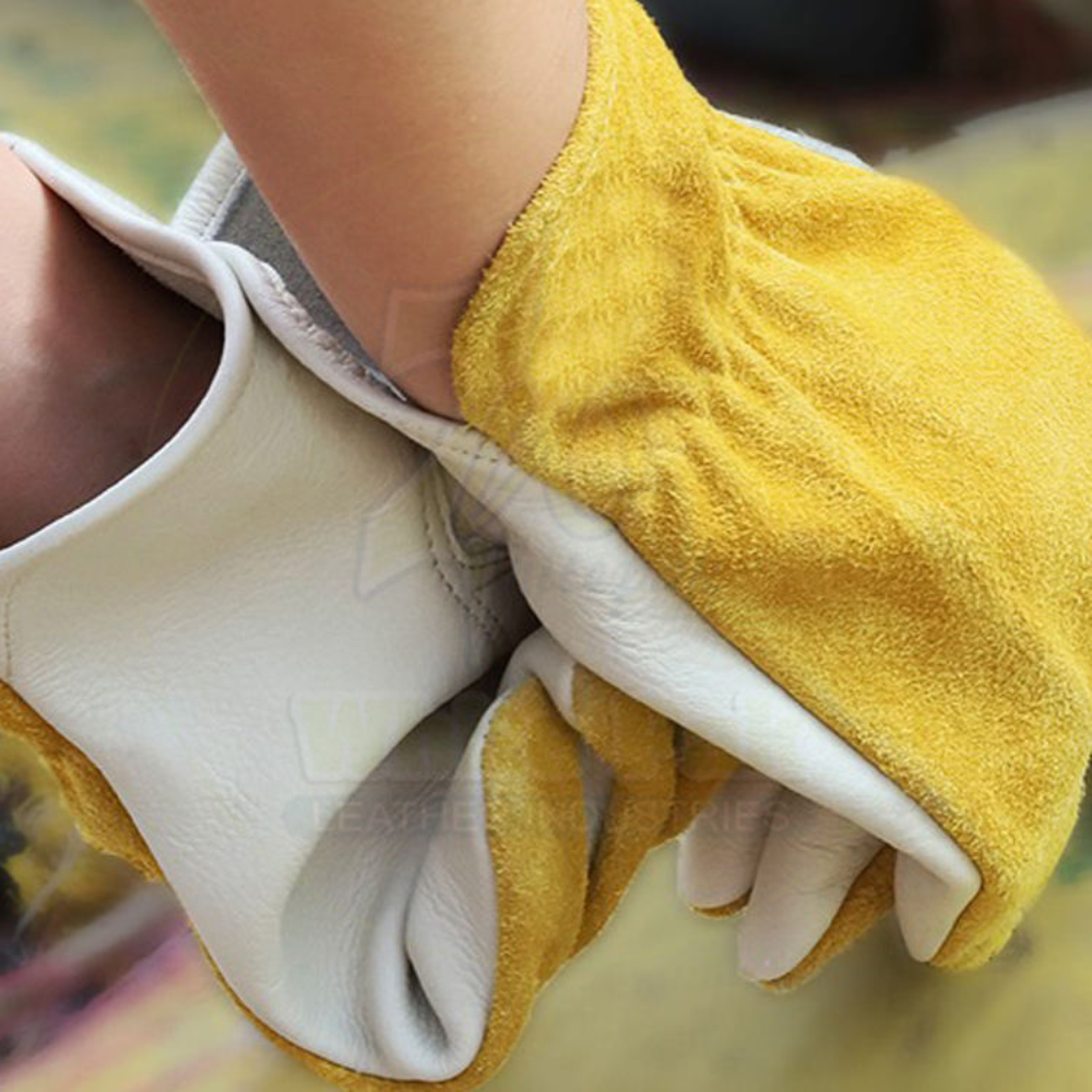Cow Split & Grain Leather Work Gloves – Heavy Duty Safety Gloves
