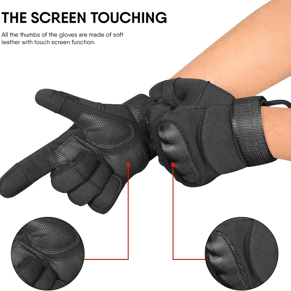 Touch Screen Tactical Gloves with TPR Knuckle Protection