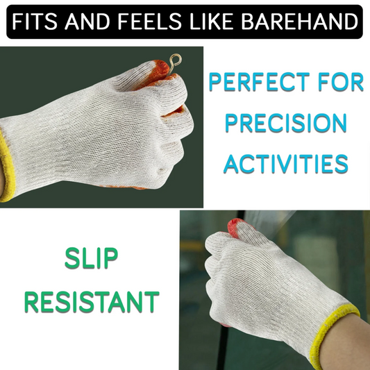 12 Pairs Latex Coated Work Gloves – Slip-Resistant Safety Gloves