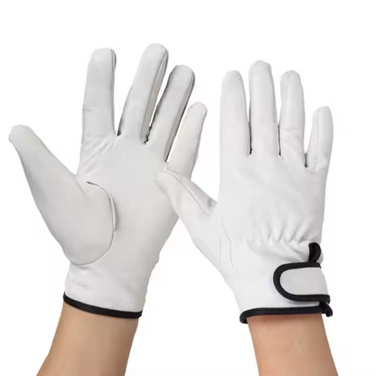 Goatskin Velcro Leather Work Gloves for Men & Women