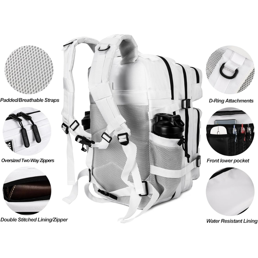 45L Tactical Backpack - Side Pocket, Multiple Prints & Colors