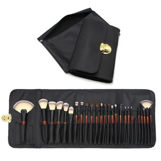 26pcs Premium Makeup Brush Set with Leather Bag