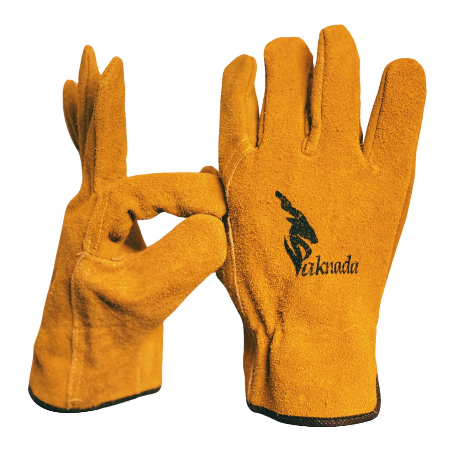 Cow Split Leather Work Gloves – Heavy Duty Protection - Large
