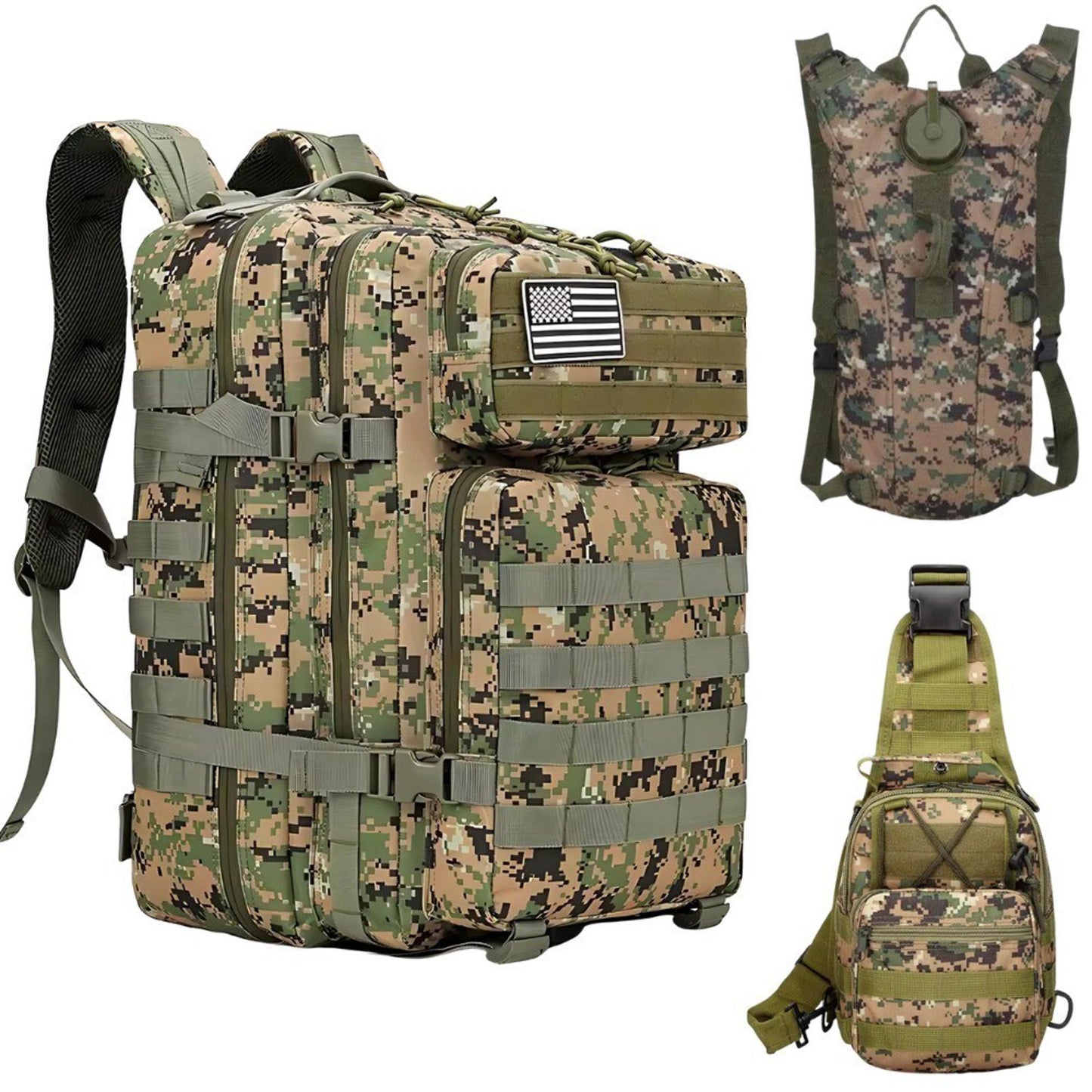 Ultimate Tactical Combo Backpack, Sling & Hydration Pack Outdoor Camping Gear