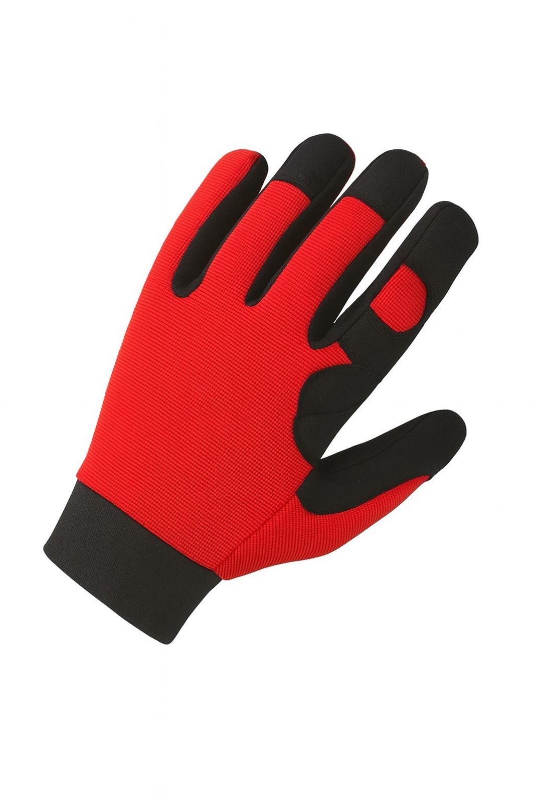 Durable Mechanical Gloves – Red & Black, Non-Slip Grip for Work & Repair