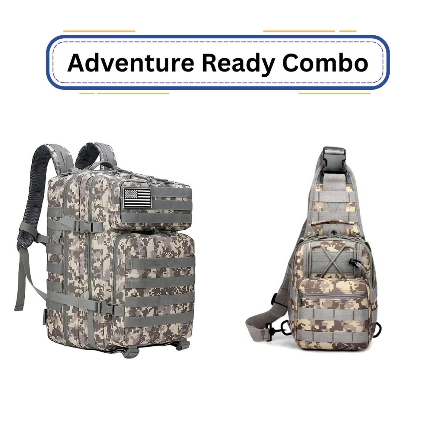 Tactical Adventure Combo Backpack & Sling Bag Outdoor Travel Hiking Gear