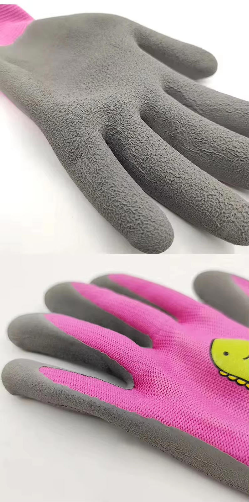 Kids Gardening Gloves Cartoon Print | 6 Pairs Mix Colors | S M L Sizes