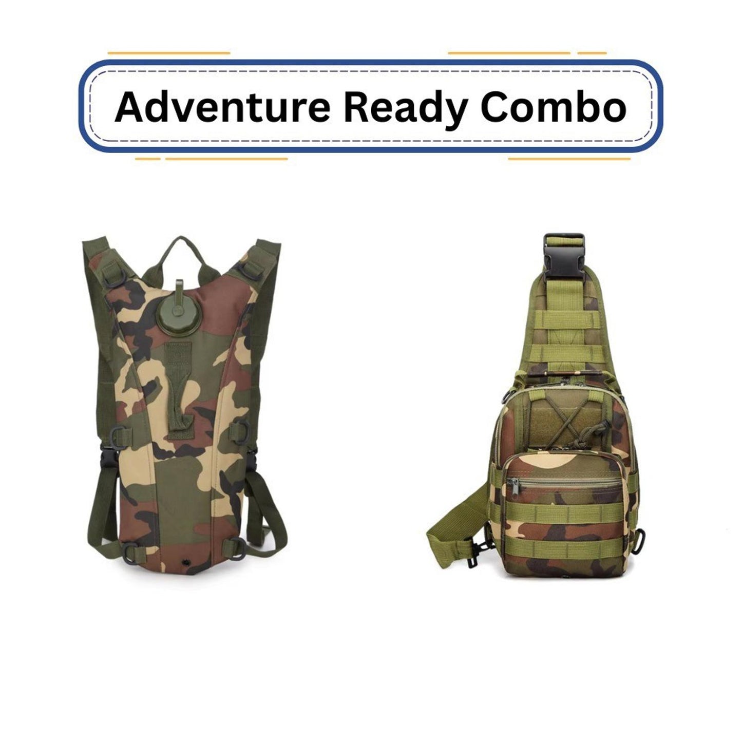 Adventure Combo Hydration Pack & Sling Bag Tactical Outdoor Hiking Gear