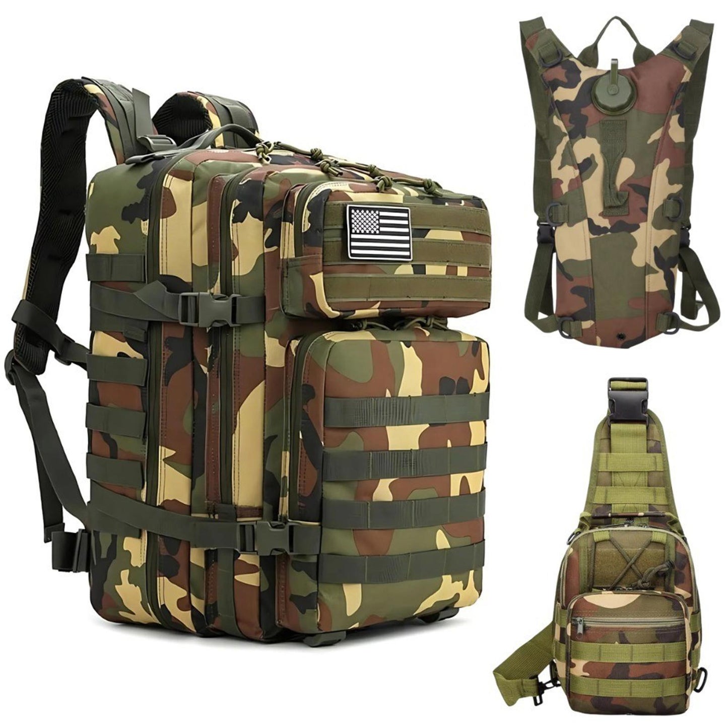 Ultimate Tactical Combo Backpack, Sling & Hydration Pack Outdoor Camping Gear
