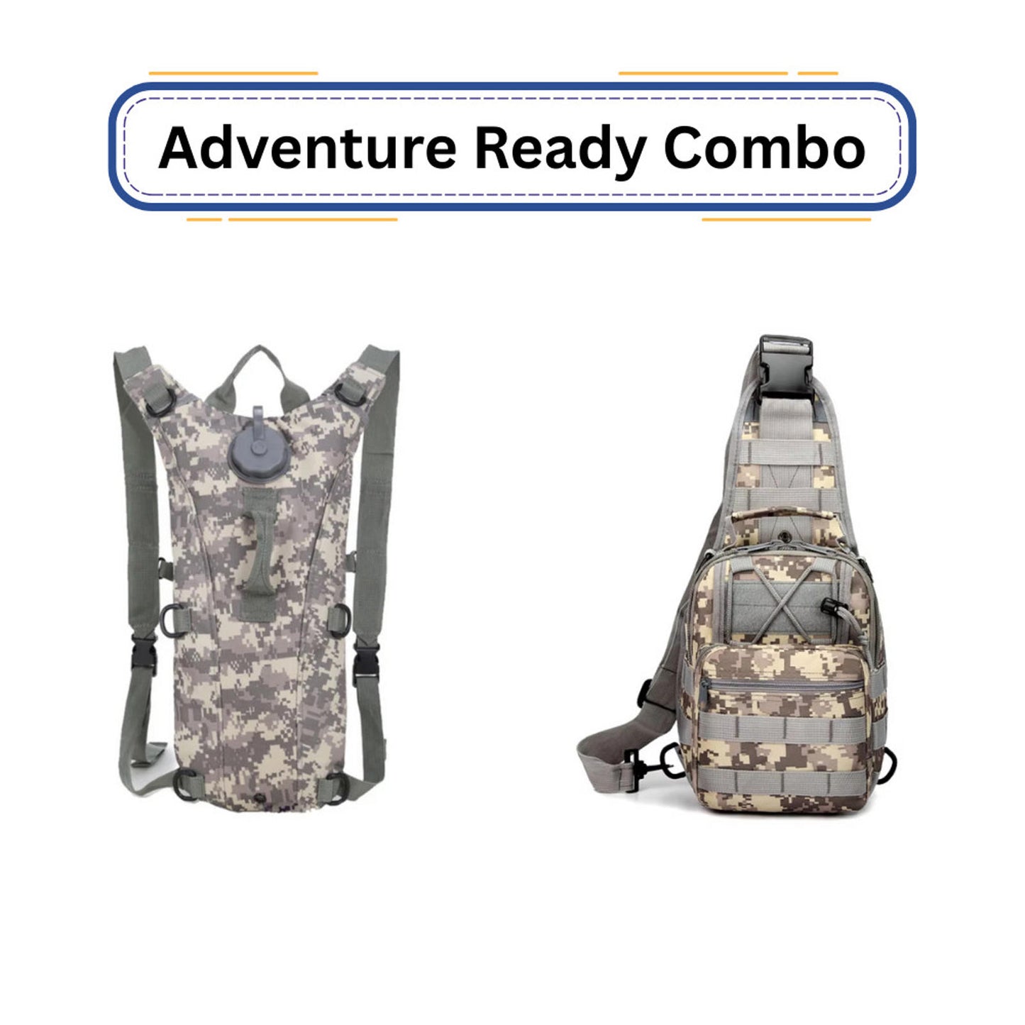 Adventure Combo Hydration Pack & Sling Bag Tactical Outdoor Hiking Gear