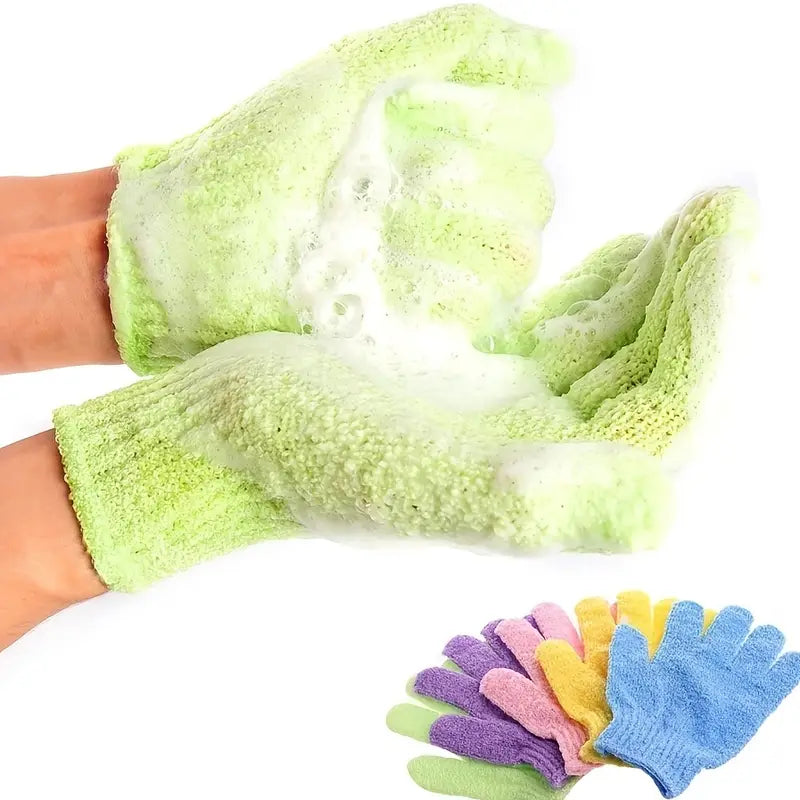 9 Pairs Exfoliating Bath Gloves – Multi-Color Spa Shower Mitts