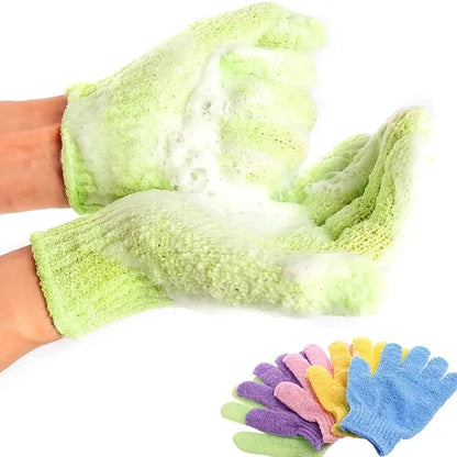 9 Pairs Exfoliating Bath Gloves – Multi-Color Spa Shower Mitts