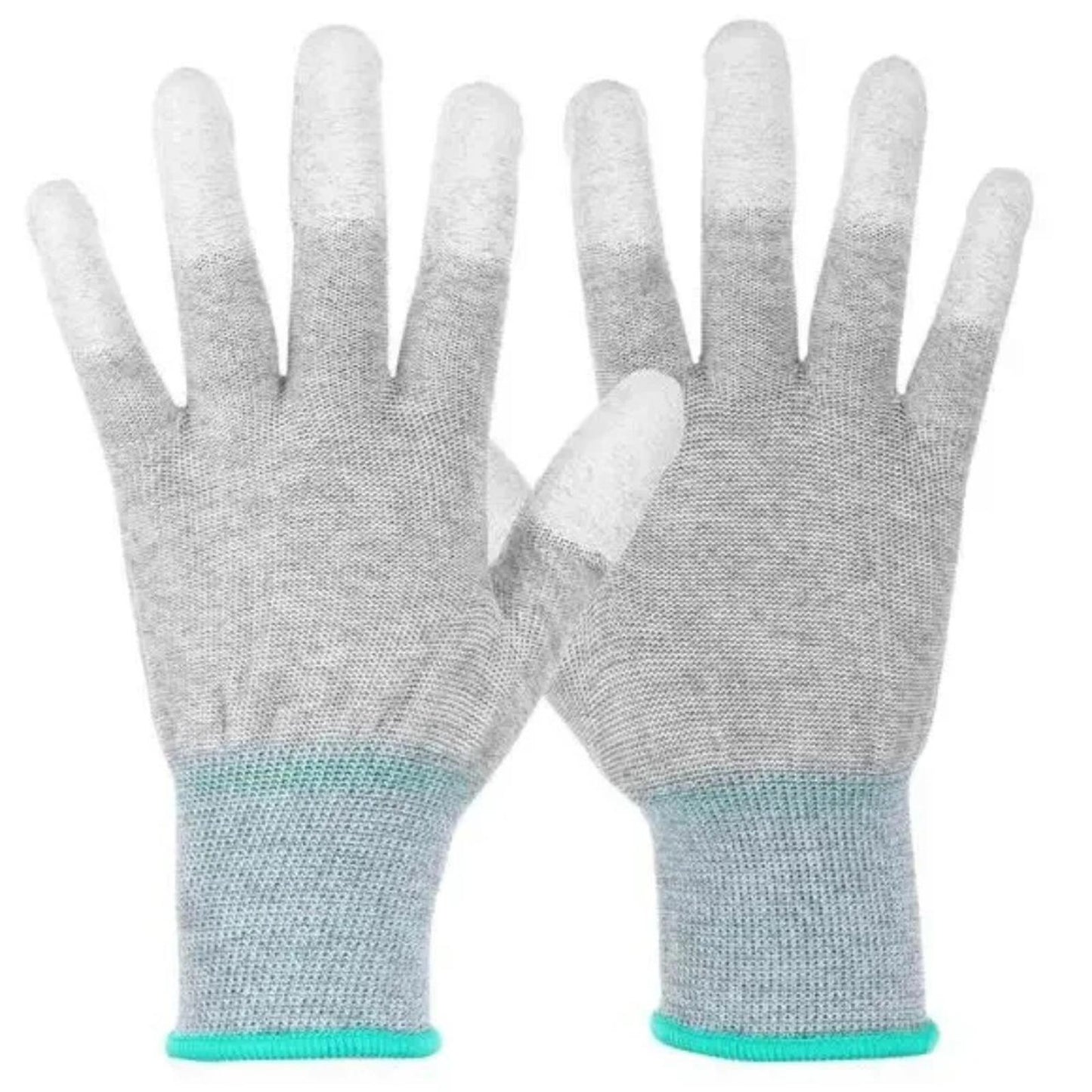 36 Pairs - 13G ESD Antistatic Work Gloves PU Finger Coated Carbon Fiber