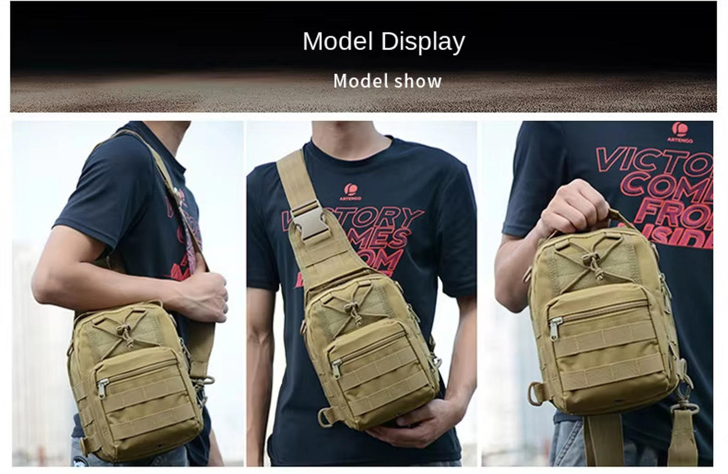 Tactical Sling Bag Military Crossbody Shoulder Backpack – EDC, Hiking, Outdoor