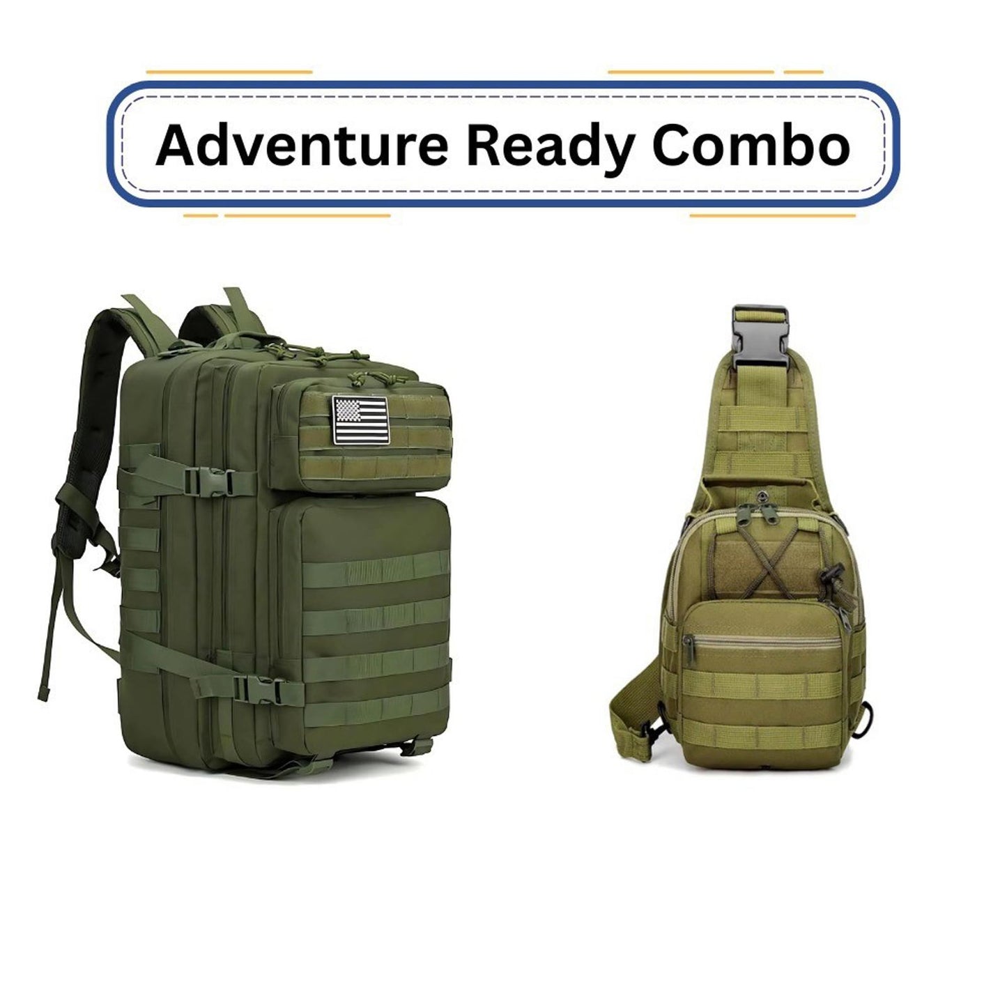 Tactical Adventure Combo Backpack & Sling Bag Outdoor Travel Hiking Gear