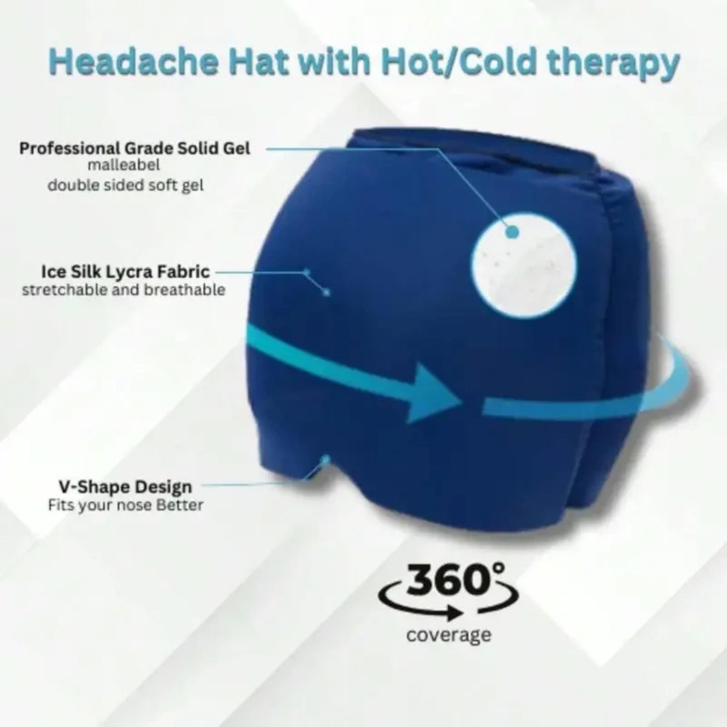 Hot & Cold Therapy Gel Headache Relief Mask Ice Migraine Sleep Eye Cover Wrap