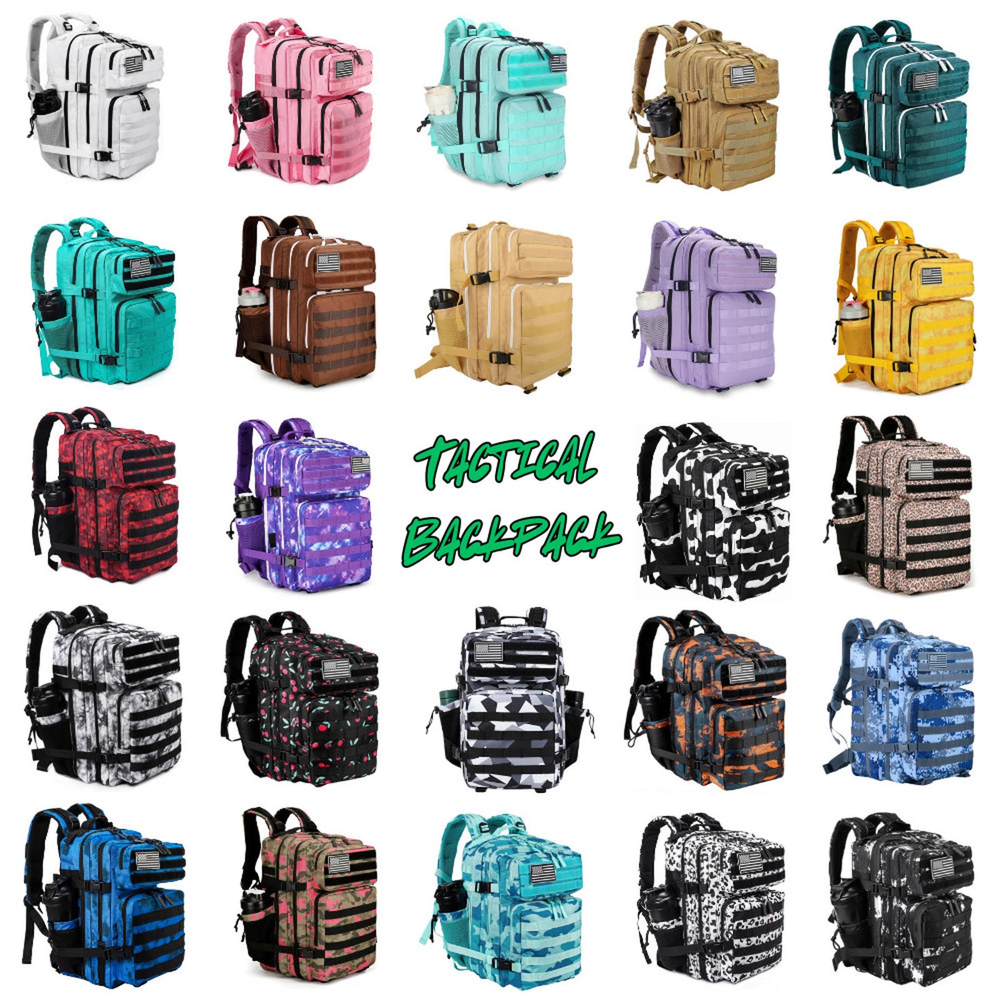 Tactical Military Backpack 45L - Waterproof, MOLLE, Heavy-Duty, Outdoor Bag