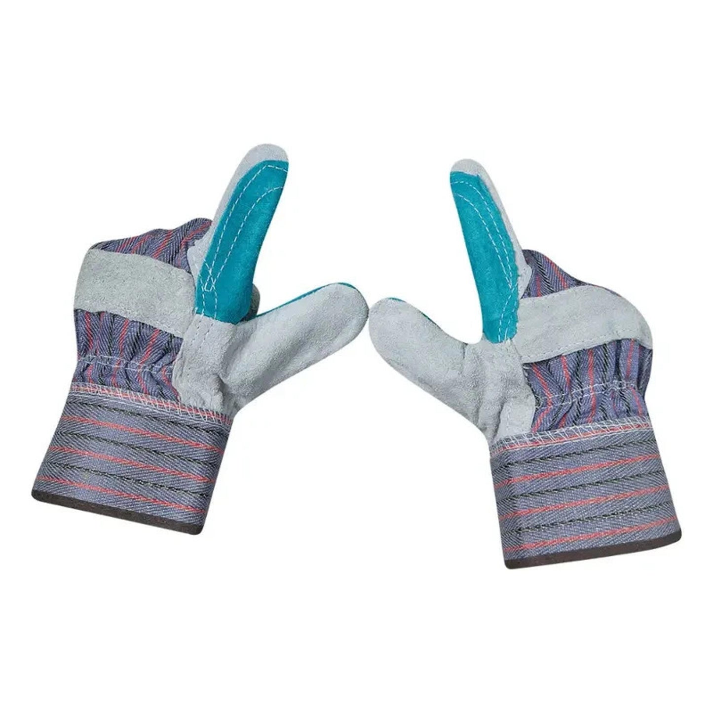 3 Pairs Split Leather Palm Work Heavy Duty Safety Construction Garden Gloves