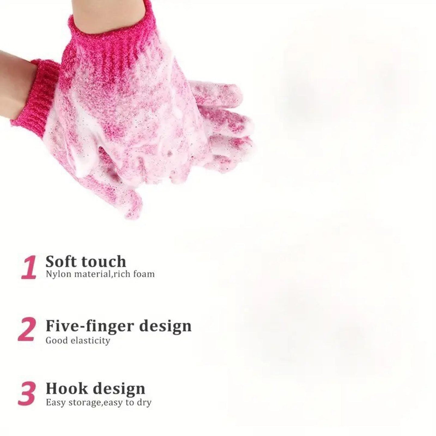 9 Pairs - Exfoliating Bath Gloves  Body Scrub Spa Shower Mitts Assorted Colors