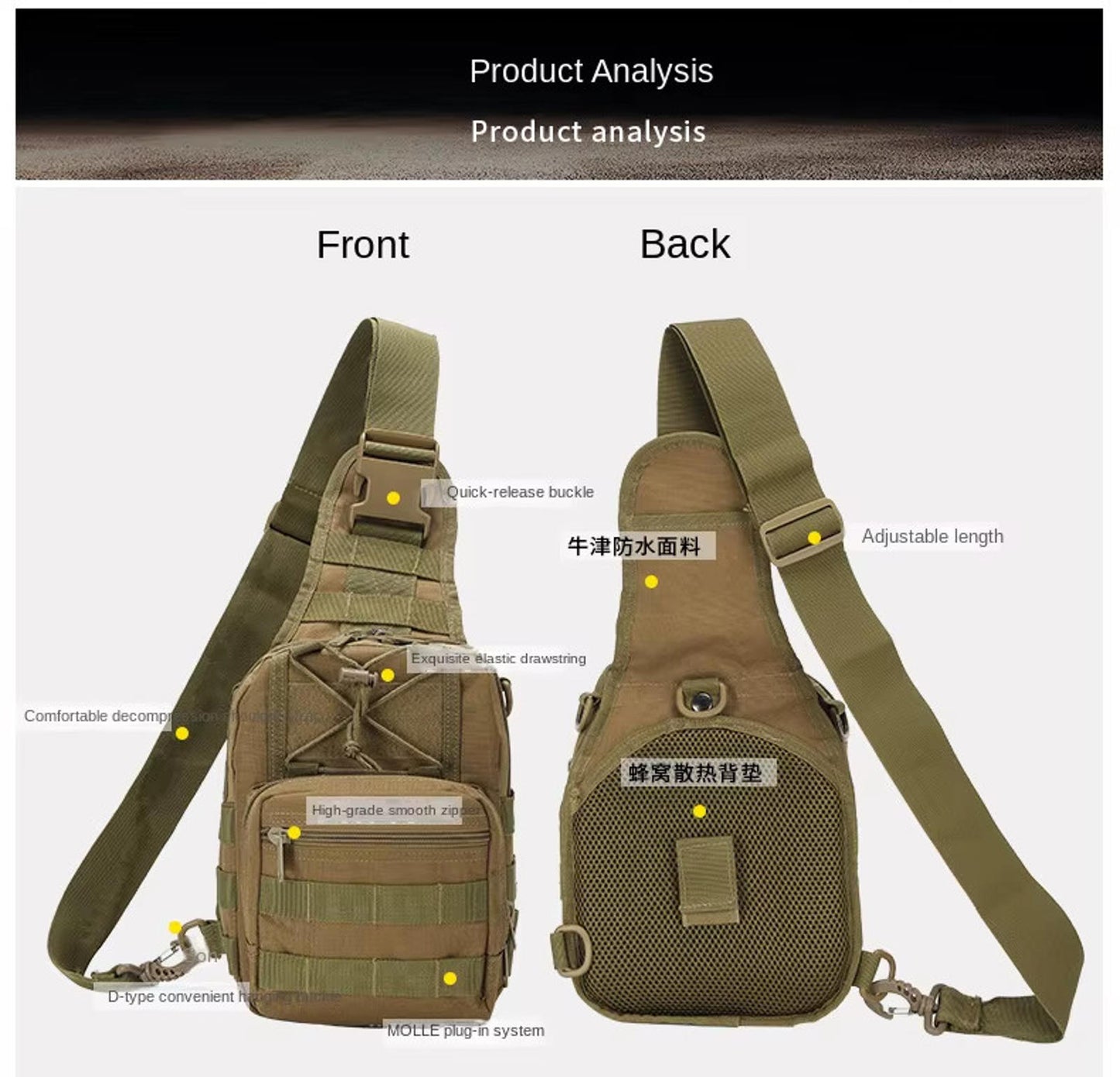 Tactical Sling Bag Military Crossbody Shoulder Backpack – EDC, Hiking, Outdoor