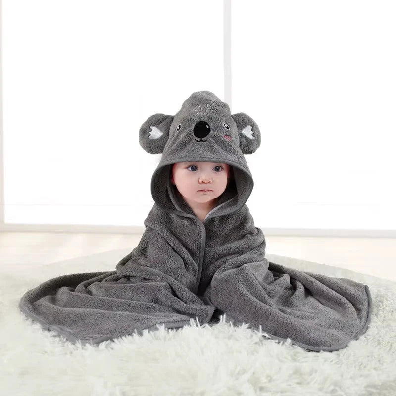 Ultra-Soft Microfiber Hooded Baby Towel & Robe - Unisex - Newborn to 3 Years