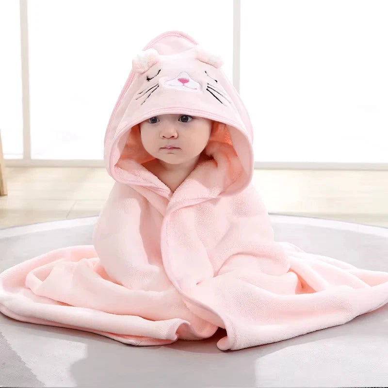 Ultra-Soft Microfiber Hooded Baby Towel & Robe - Unisex - Newborn to 3 Years
