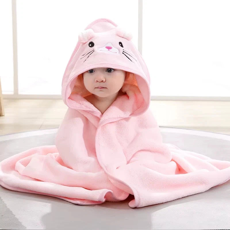 Ultra-Soft Microfiber Hooded Baby Towel & Robe - Unisex - Newborn to 3 Years
