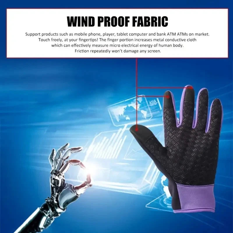 Winter Touchscreen Gloves Windproof Warm Anti-Slip Outdoor Cycling Driving