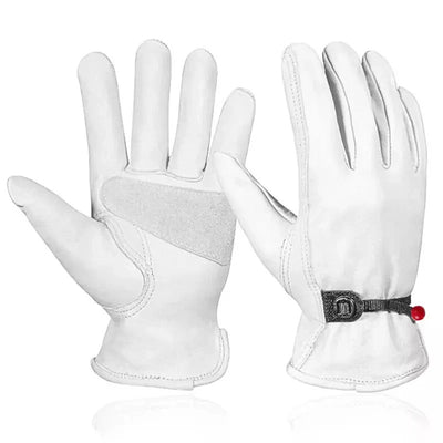 Paknada Men's Goatskin Leather Work Gloves Reinforced Palm 12 Pairs
