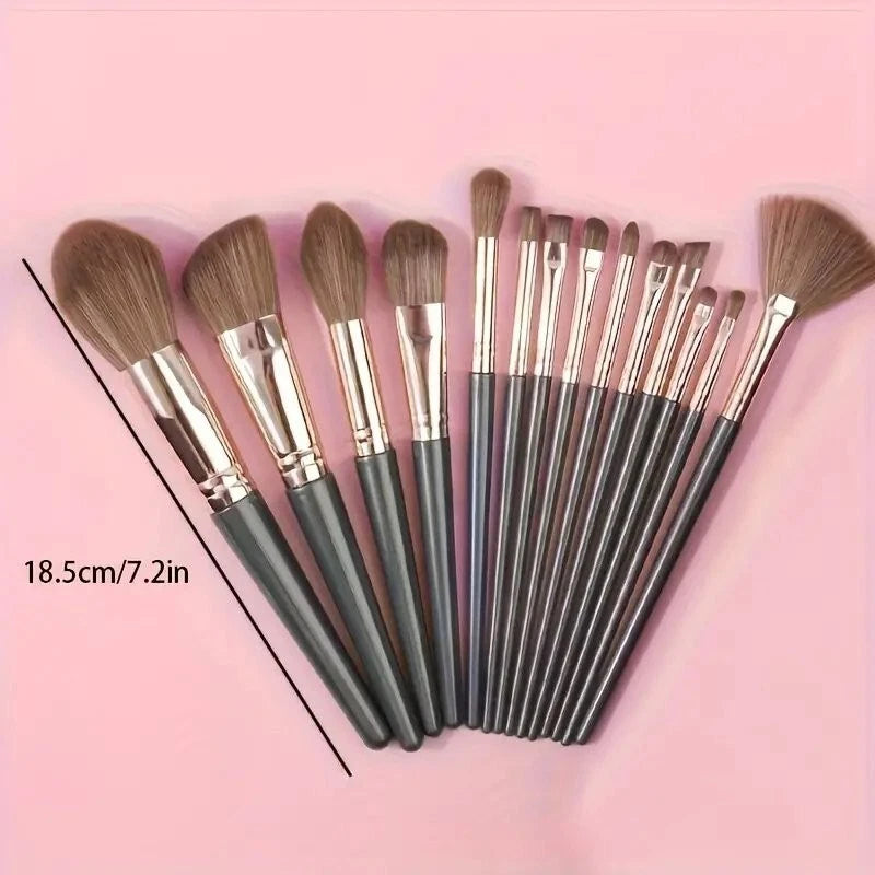 Luxurious 14pcs Makeup Brush Set - Plush